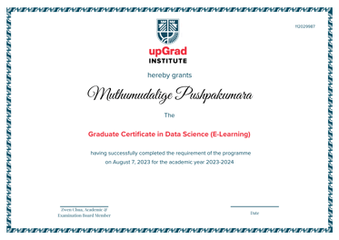 Upon successful completion of the Course, you will receive a Graduate Certificate Programme in Data Science (E-Learning) from upGrad Institute. Complete the Graduate Certificate Programme in Data Science (E-Learning) from upGrad Institiute and Upon successful completion of the Course, you will receive a Graduate Certificate Programme in Data Science (E-Learning) from upGrad Institute. Complete the Graduate Certificate Programme in Data Science (E-Learning) from upGrad Institiute and